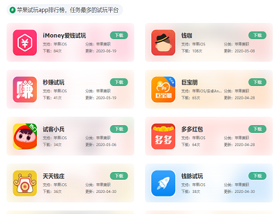 苹果试玩平台排行榜