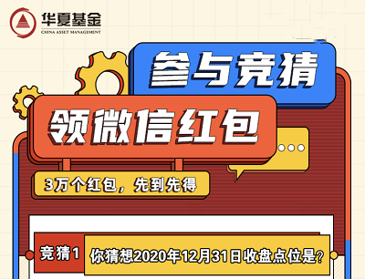 华夏基金参与竞猜领微信现金红包活动（最高领取100元微信现金红包）