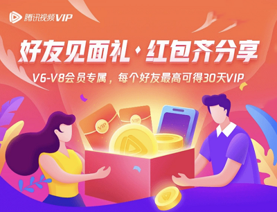 腾讯视频V6-V8会员专属免费领取最高30天VIP会员权益